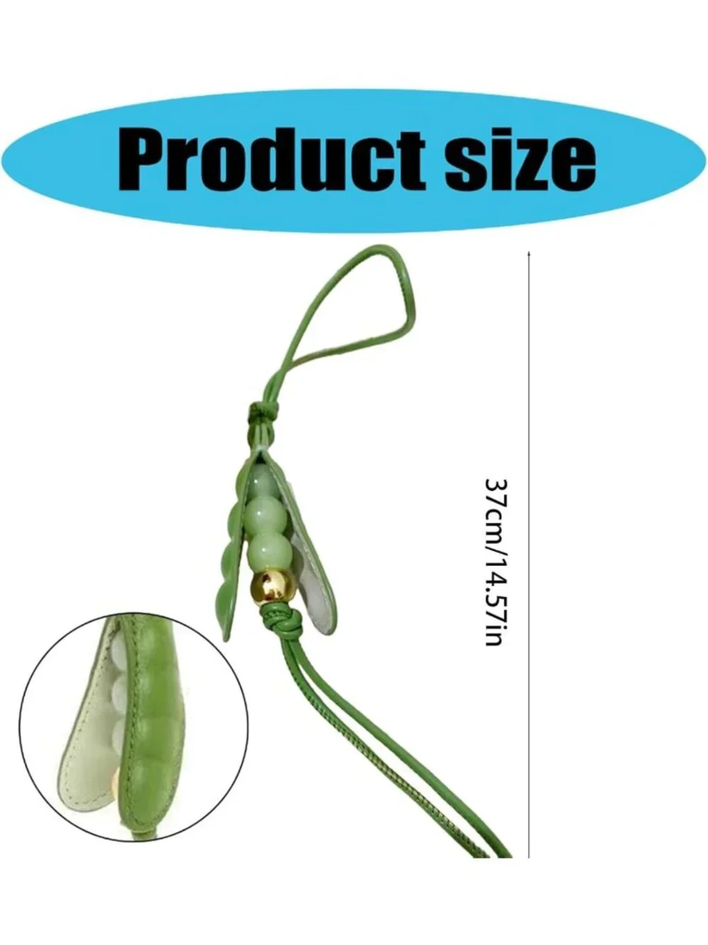 Trendy Handmade Pea Charm Pendant Keychain - Stylish Accessory for Bags & Phones